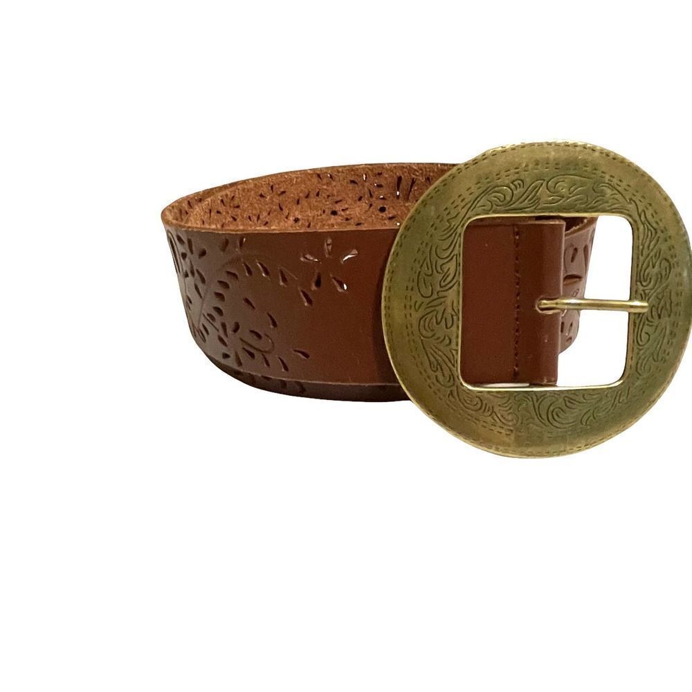 Coldwater Creek Leather perforated belt Sz S‎ boho western - Picture 2 of 8